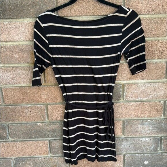 H&M Black and White Fitted 3/4 Sleeve Tunic Size XS - Picture 3 of 7